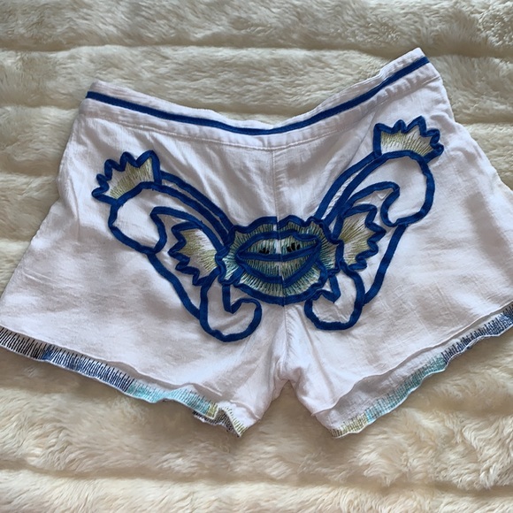 Tamara Catz embroidered gauze Shorts size 10 - Picture 4 of 13